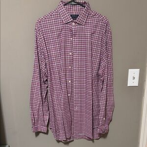 Polo by Ralph Lauren Slim Fit Men's Burgundy Checkered Shirt XL